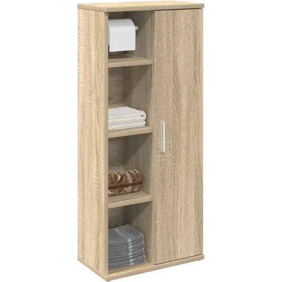 vidaXL badeværelsesskab med rulleholder 39x22x90 cm sonoma-eg