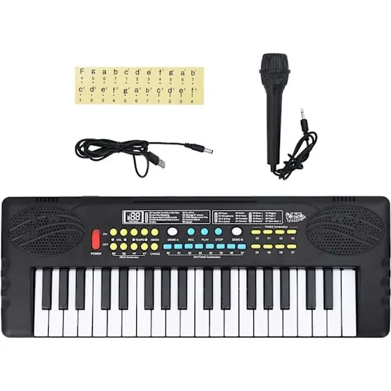 vidaXL 37-tangenter elektrisk keyboard med mikrofon til brn