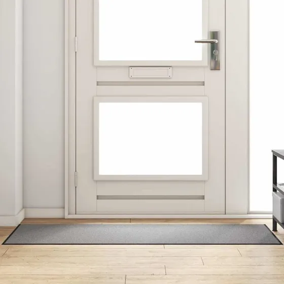 vidaXL Dørmåtte 60 x 180 cm – grå/sort, polypropylen/vinyl