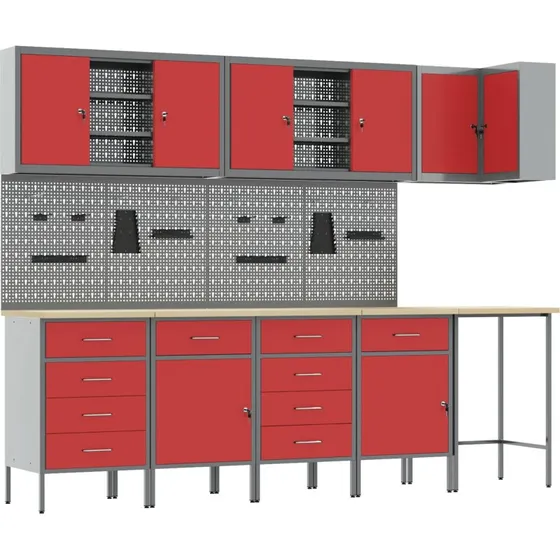 vidaXL Vrktjsskabsst 12 stk, sort/gr 25555220 cm