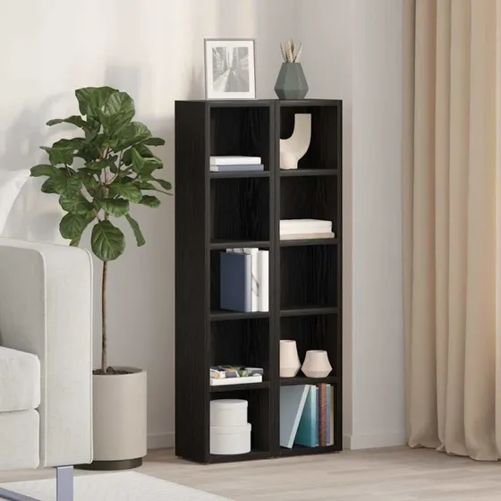 vidaXL CD-reoler 2 stk. 21x16x93,5 cm sort egetræsfarve