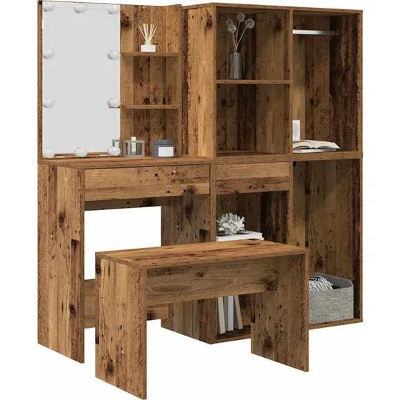 vidaXL Frisrbordsst med LED  Gammelt tr (trimprgnering)