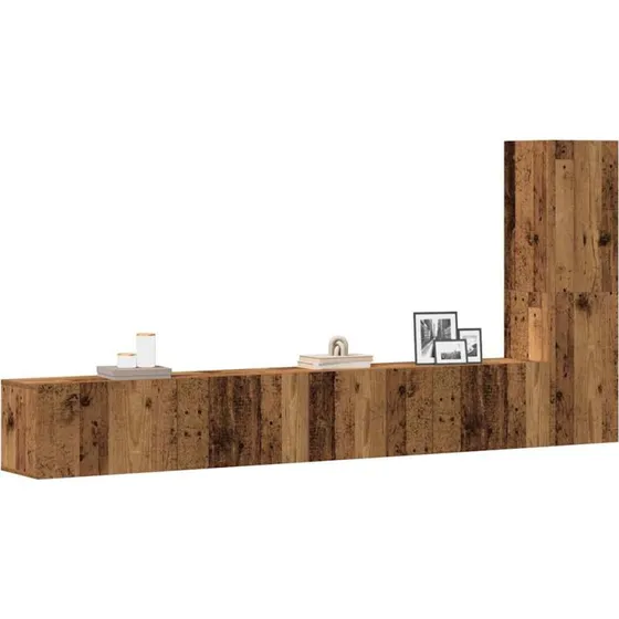 vidaXL 3-delt vgmonteret TV-skabsst  gammelt egetr