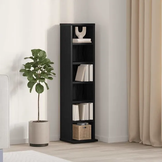vidaXL cd-reol 21x20x88 cm konstrueret træ, sort-eg