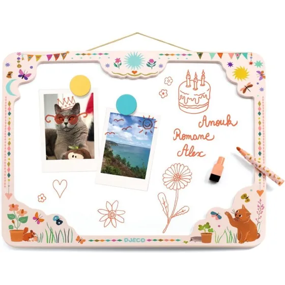 Djeco Magnetisk opslagstavle med whiteboard - Kat (46x38 cm)