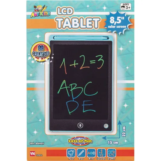 Artkids 8,5" LCD tegnetablet - Farveskærm, Sletbar, Grøn