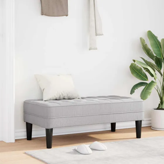 vidaXL bænk med pude Skygrå 113 x 57 x 39 cm Stof