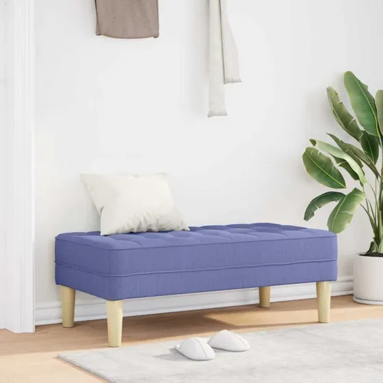 vidaXL bænk med pude Jeans blå 113 x 57 x 39 cm stof