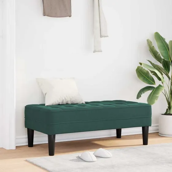 vidaXL bænk med pude i fløjl mørkegrøn 113 x 57 x 39 cm