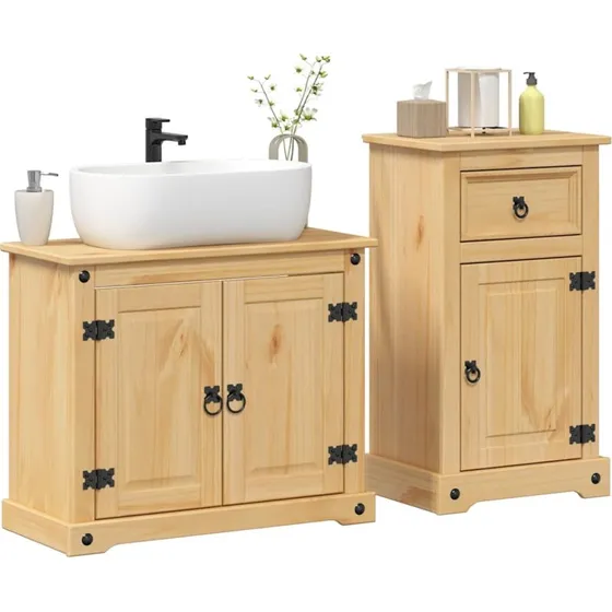 vidaXL 2-delt badevrelsesmbelst Corona i massivt fyrretr