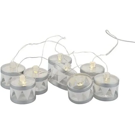 SIRIUS Elly Garland SØLV – lyskæde med 8 glastrommer (LED)