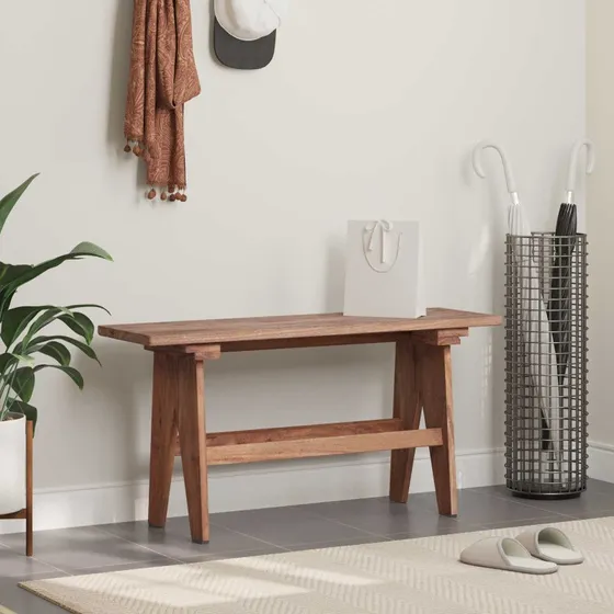 vidaXL bænk naturfarvet 100×30×51 cm i massivt genbrugstræ