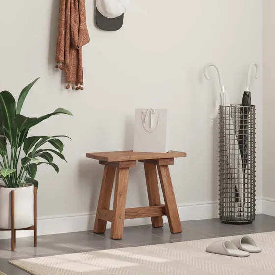 vidaXL bænk naturfarvet 50,5x25x47,5 cm i massivt mahognitræ
