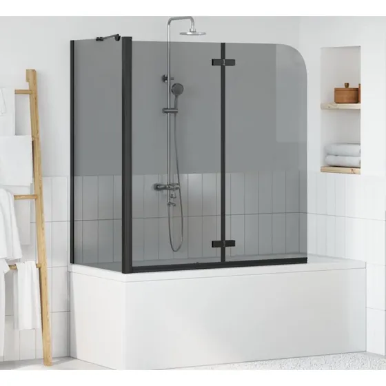 vidaXL Bruserindhegning Sort 120x68x130 cm ESG glas/aluminium