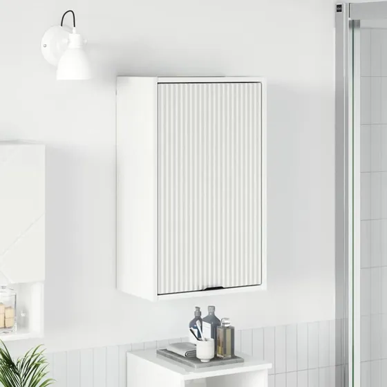 vidaXL Vægmonteret Badeværelsesskab Højglans Hvid 39 x 23,5 x 65 cm