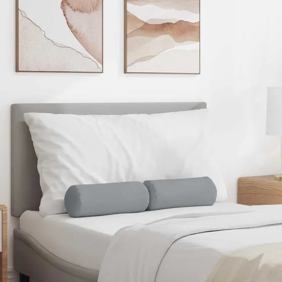 vidaXL Bolsterpuder 2 stk Lysegr  15 x 40 cm Stof