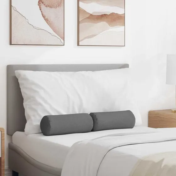 vidaXL Bolsterpuder 2 stk mrkegr 15 x 40 cm stof