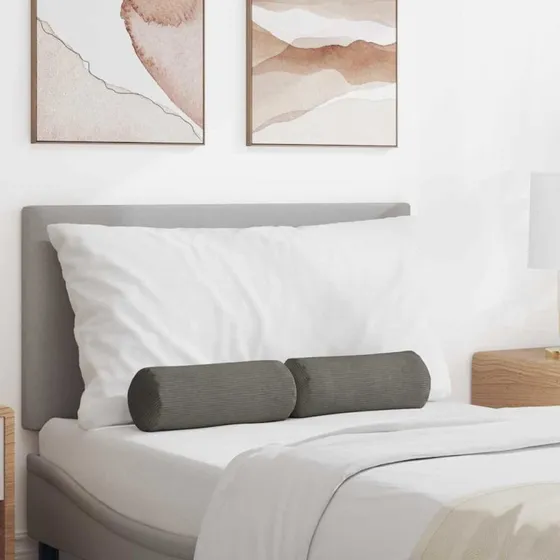 vidaXL Bolsterpuder 2 stk Lysegr 15 x 40 cm Velour