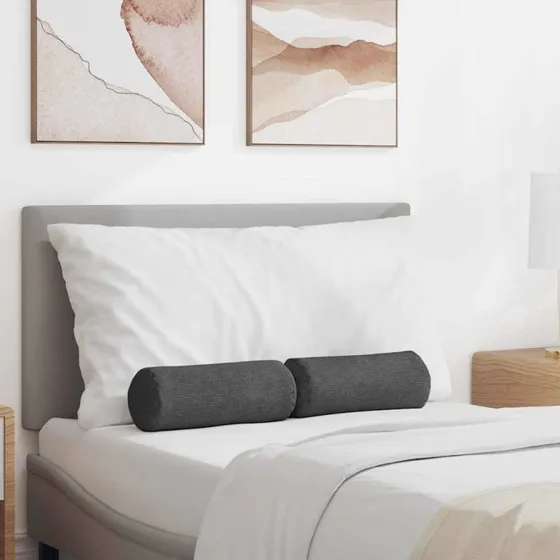 vidaXL Bolsterpuder 2 stk Mrkegr  15 x 40 cm Velour