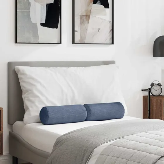 vidaXL Bolsterpuder 2 stk Bl 15 x 40 cm Velour