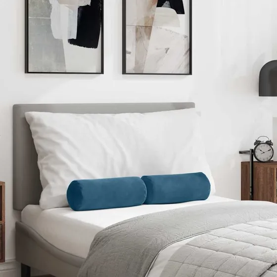 vidaXL Bolsterpuder 2 stk Bl 15x40 cm Velour