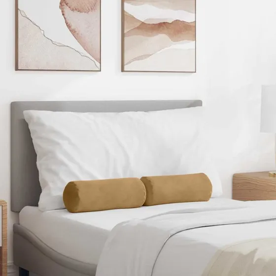 vidaXL Bolsterpuder 2 stk. Brun  15 x 40 cm Velour