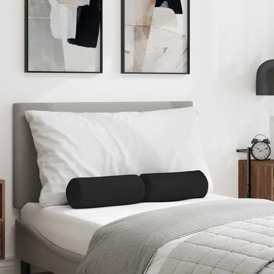 vidaXL Bolsterpuder 2 stk 15 x 40 cm Sort mikrofiber