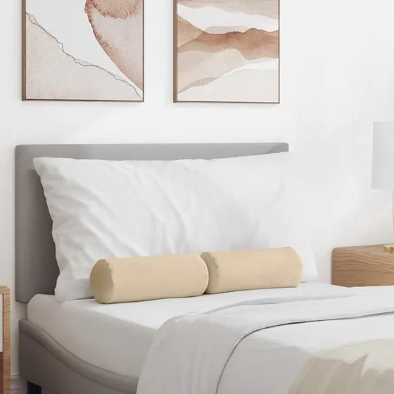 vidaXL Bolsterpuder 2 stk Creme  15 x 40 cm Mikrofiberstof