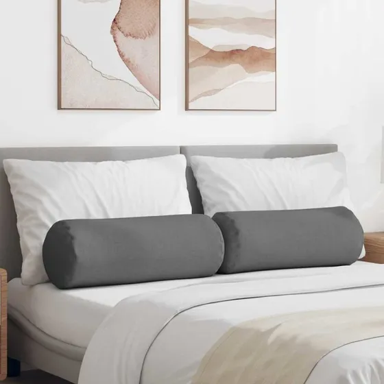 vidaXL Bolsterpuder 2 stk Mrkegr 25 x 70 cm Stof