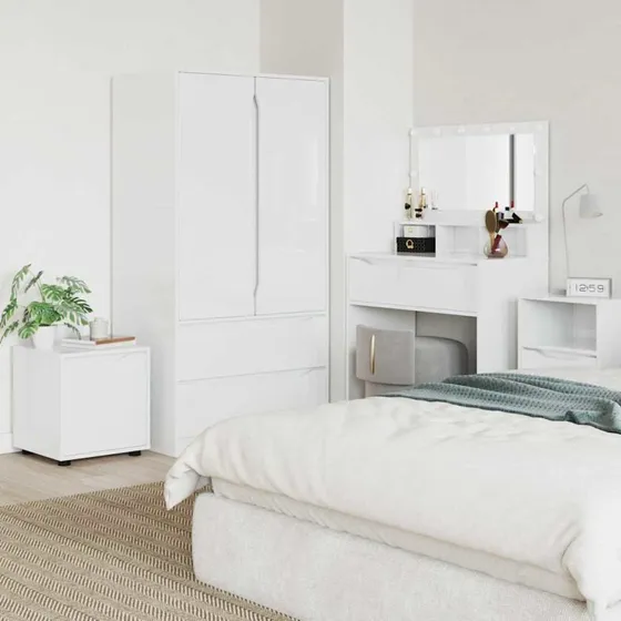 vidaXL Badeværelsesskab højglans hvid 40,5x40x44 cm