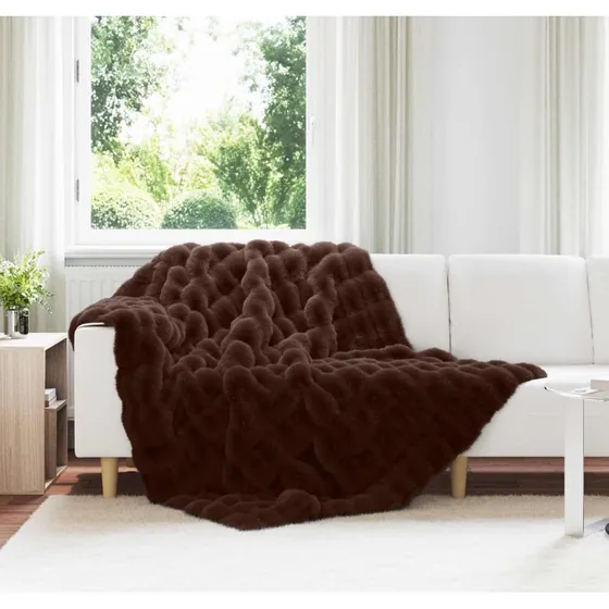 vidaXL Skridsikker kunstpels tæppe Camel 150x220 cm