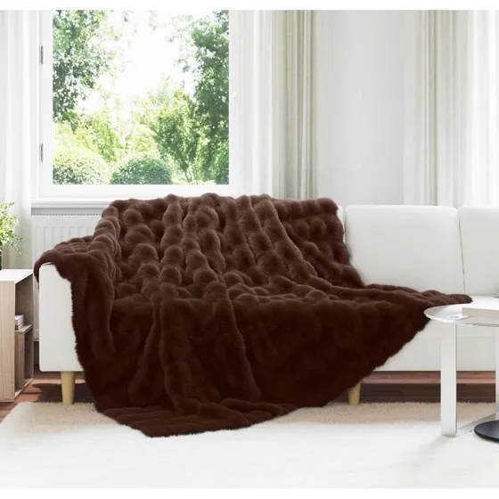 vidaXL Olite skridsikker kunstpels 4 stk Camel 240 x 270 cm