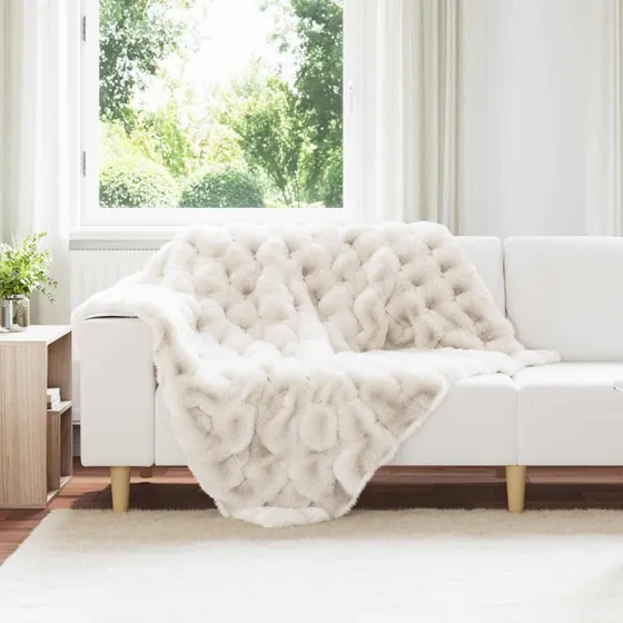 vidaXL Skridsikker kunstpels tæppe Olite Hvid 130x150 cm