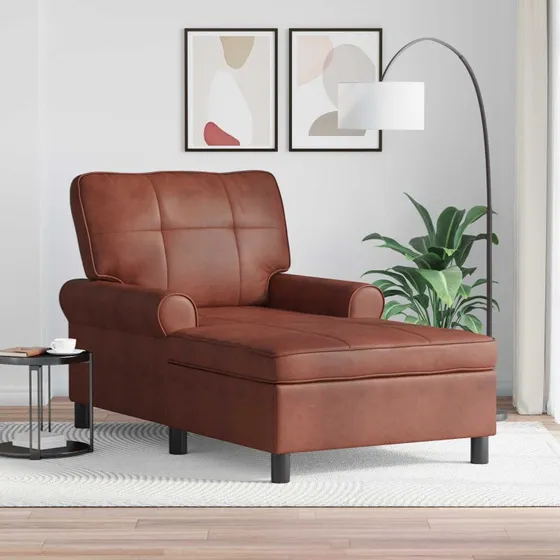 vidaXL Chaise Lounge antik brun 91x157x91 cm fauxlæder