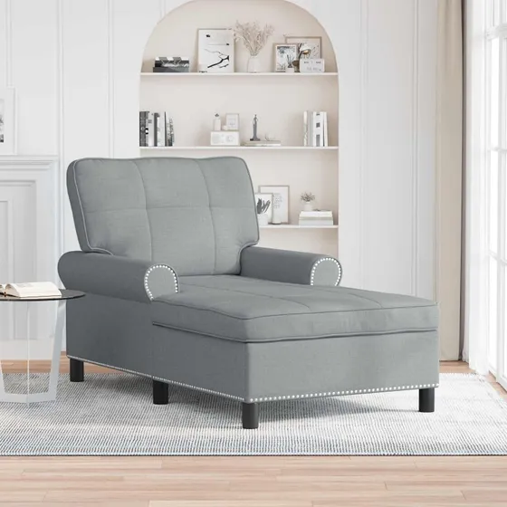 vidaXL Chaiselong med pude, lysegrå stof 91x157x91 cm