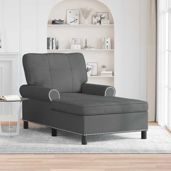vidaXL Chaise Lounge med pude, mørkegrå 91x157x91 cm