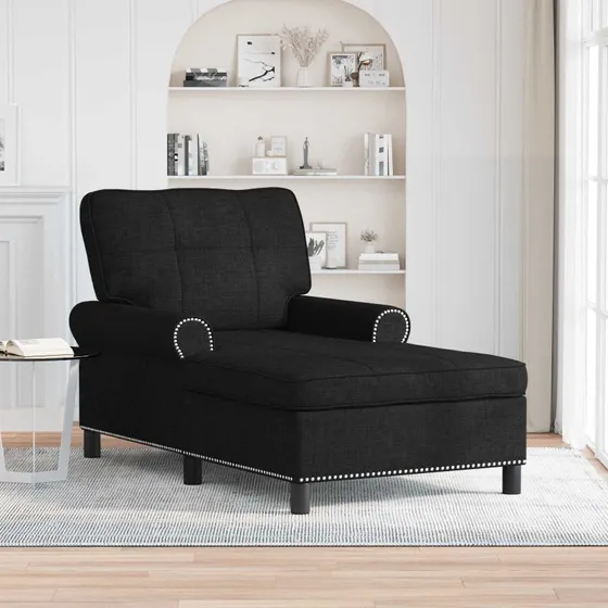 vidaXL Chaise Lounge med pude, sort 91 x 157 x 91 cm