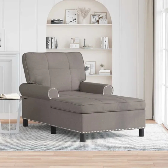 vidaXL Chaise Lounge med pude Gråbrun 91x157x91 cm Stof