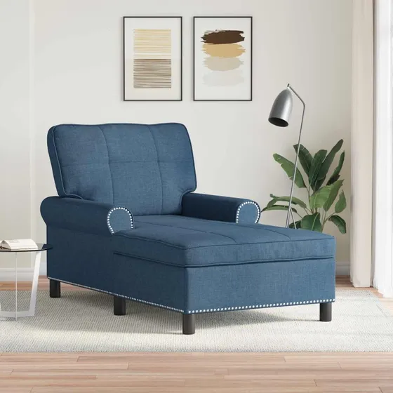 vidaXL Chaise Lounge med pude Blå 91 x 157 x 91 cm Stof