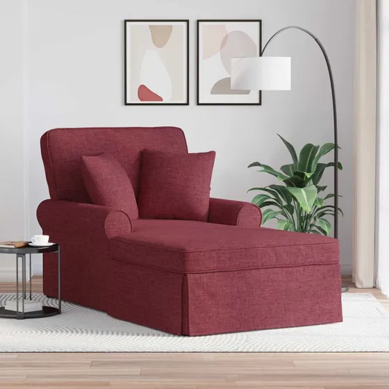 vidaXL Chaise lounge med volant og pude 91x157 cm Vinrød