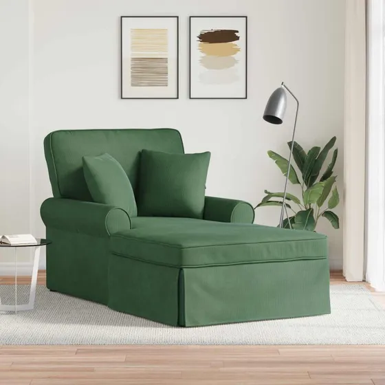 vidaXL Chaise lounge med volant 91 x 157 cm Jungle grøn velour