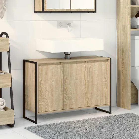 vidaXL Badeværelsesskab Sonoma 90x30x60 cm - Konstrueret træ