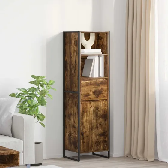 vidaXL Bogskab med skuffe Røget Eg 43 x 36 x 150,5 cm