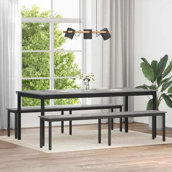 vidaXL bænk Grå Sonoma 200x35x45 cm konstrueret træ
