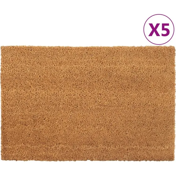 vidaXL Dørmåtter 5 stk. 40x60 cm – Tuftet coir natur