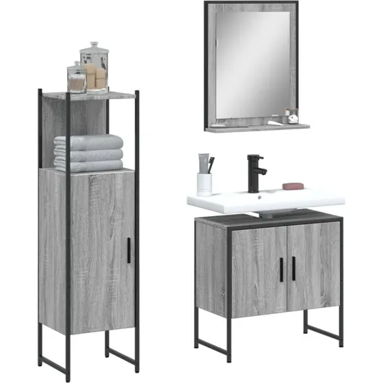 vidaXL badevrelsesst 3 dele - gr Sonoma-eg