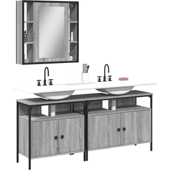 vidaXL Badevrelsesst 3 dele, gr Sonoma-eg