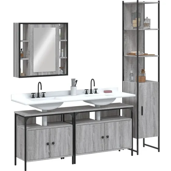 vidaXL badevrelsesskabe 4 dele, gr Sonoma-eg