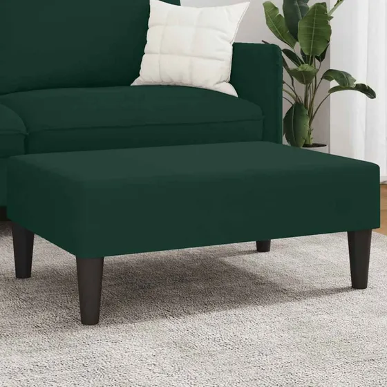 vidaXL fodskammel 77x55x31 cm velour mørkegrøn