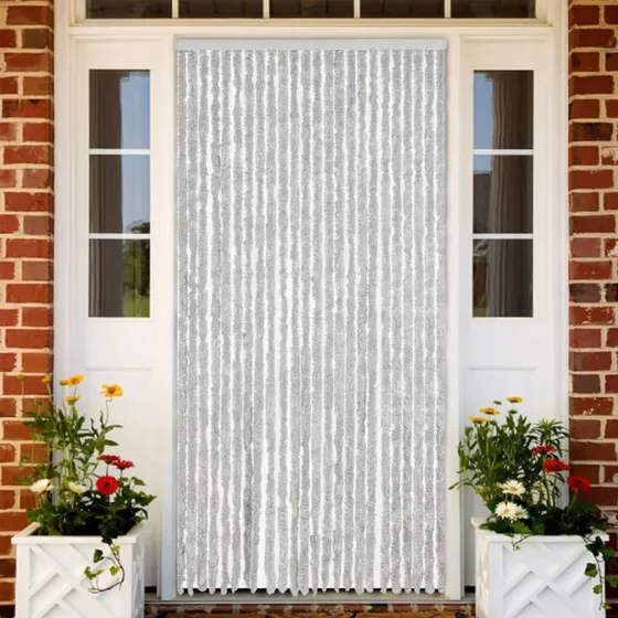 vidaXL flueforhæng 100x200 cm chenille grå